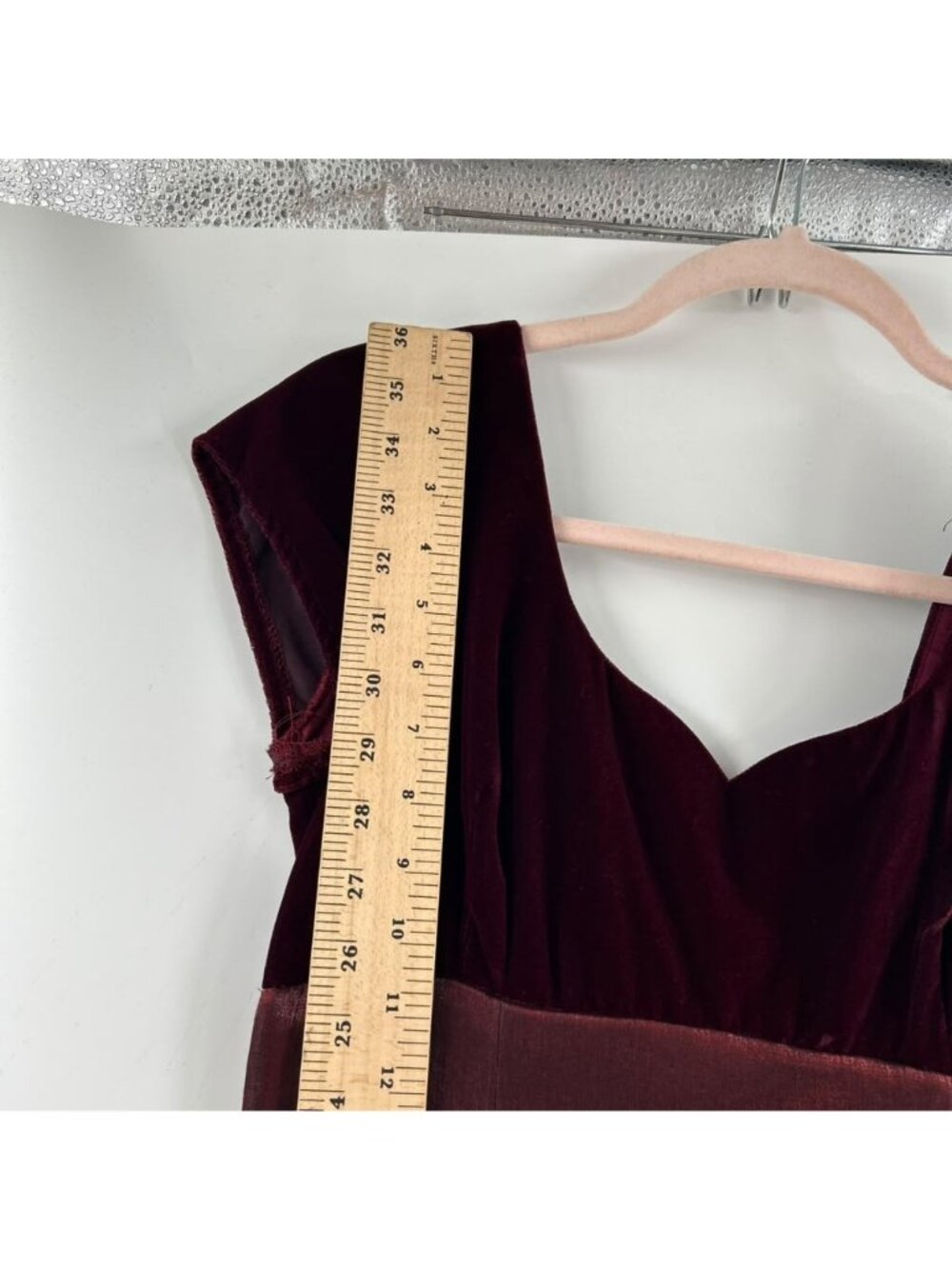 VTG Michaelangelo Dress Women's Size XS Burgundy Maxi Velvet With Bow Detail - Picture 5 of 15
